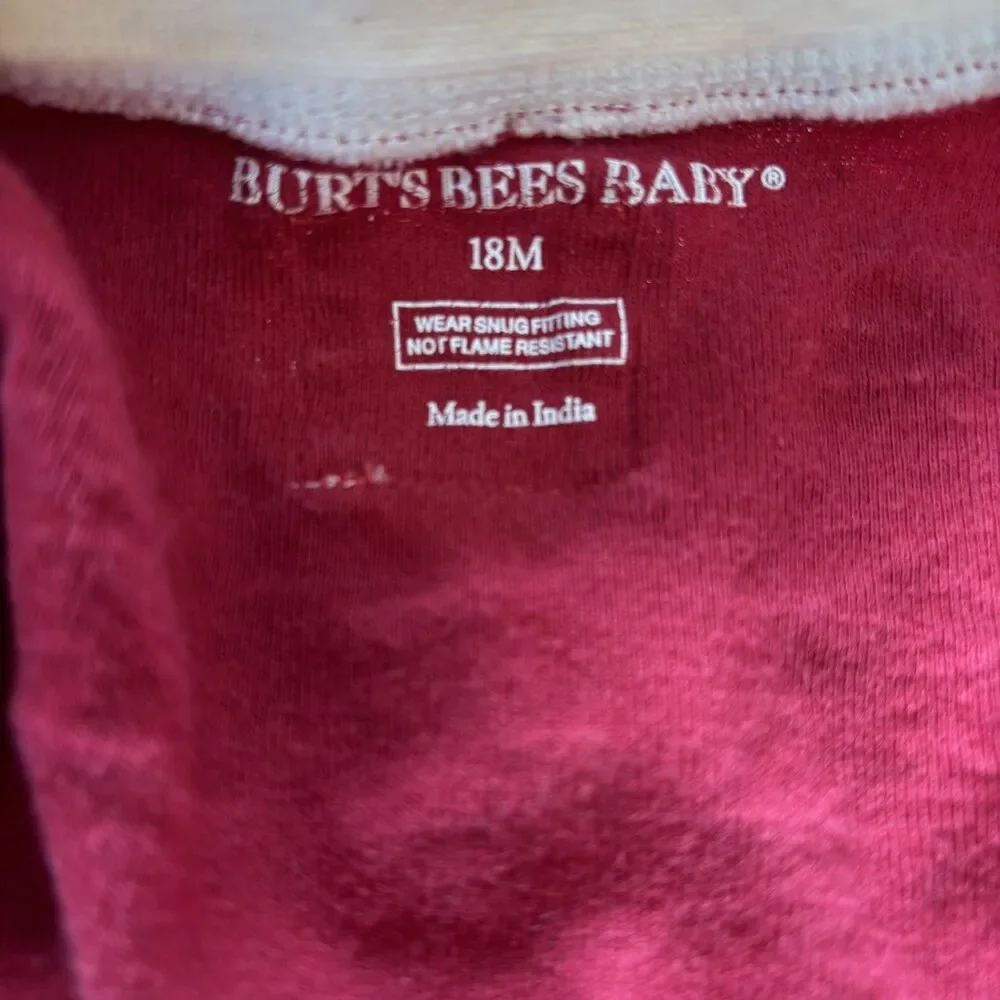 Burts Bees Holiday Baby Footed Pajamas Zip Sleeper Christmas 18mo Organic Cotton